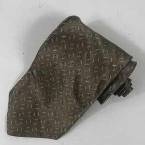 Graham & Lockwood London Silk Tie - Brown Geometric Pattern, Made in Mexico